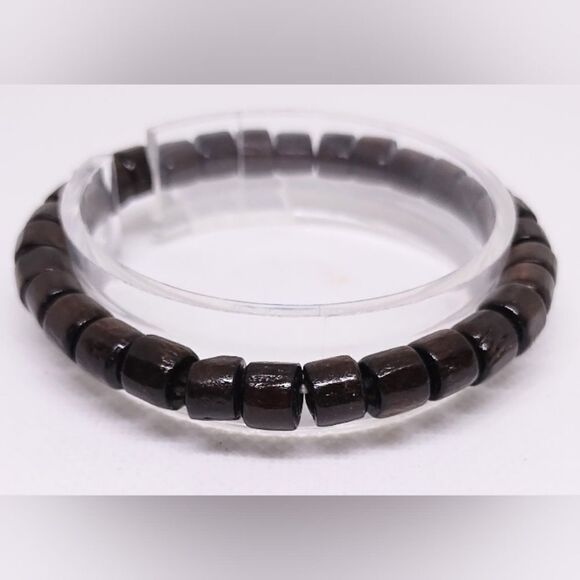 None Other - Men's bracelet beaded beads brown new e50